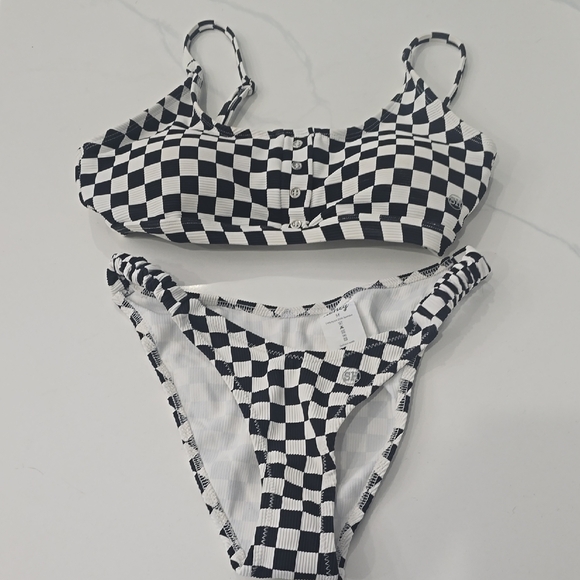 Salty honey two piece checkered swimsuit - Picture 1 of 7